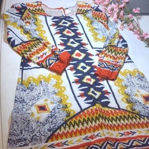 YO BABY dress long sleeve size S 100% cotton